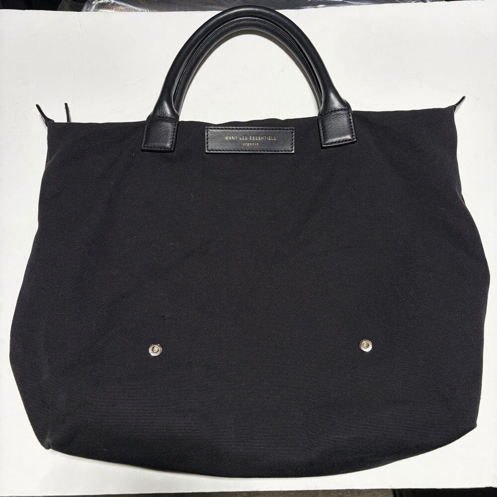 black Want Les Essentiels O'Hare organic cotton canvas tote